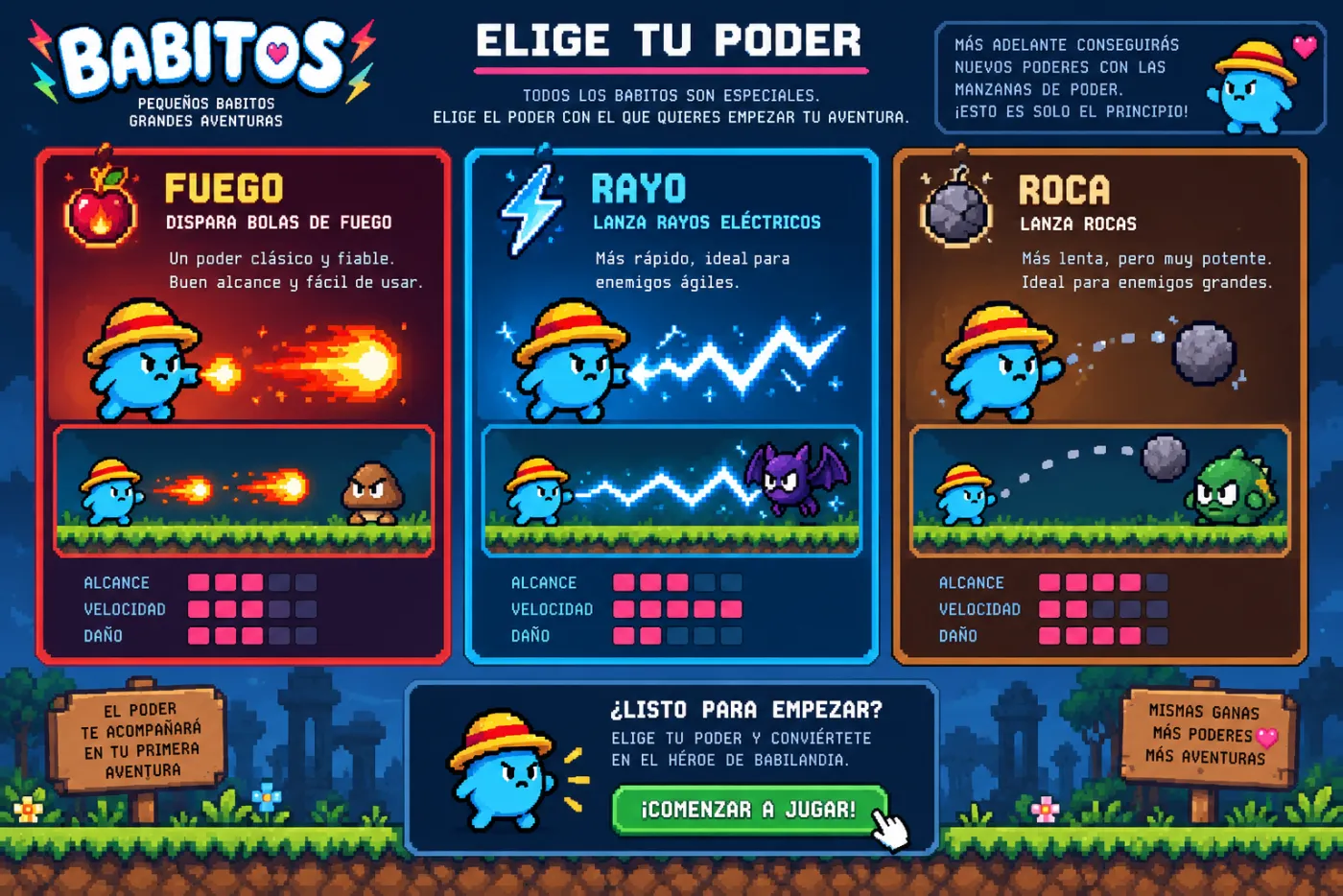 Lámina de selección de poderes