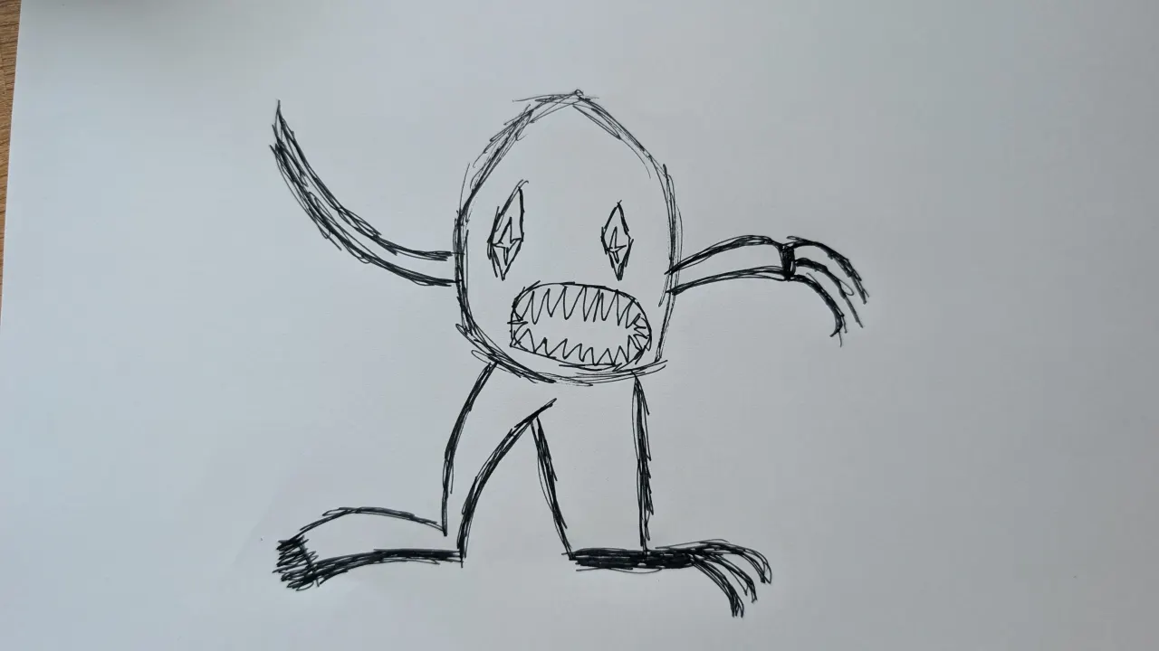 Dibujo original de La Oscuridad